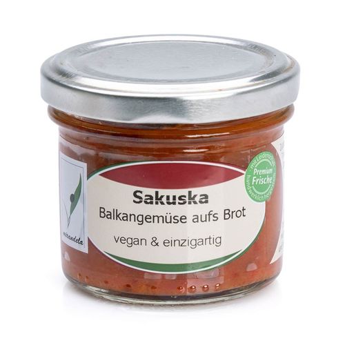 Sakuska-Balkangemüse aufs Brot, vegan