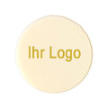Schokoaufleger, Ø 3 cm, weiß, Logo gold, 25200 St.
