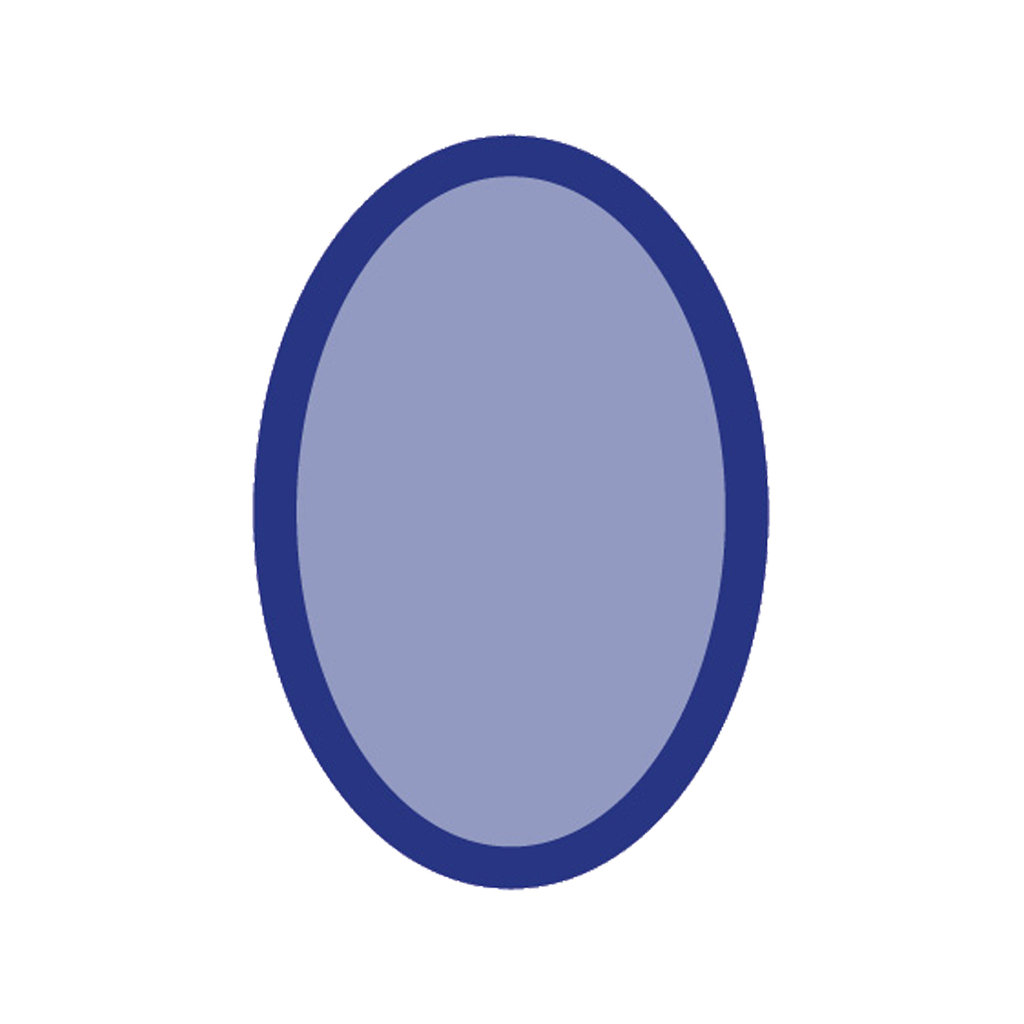 Verschluss-Etikett oval, blau