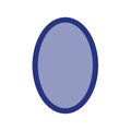 Verschluss-Etikett oval, blau