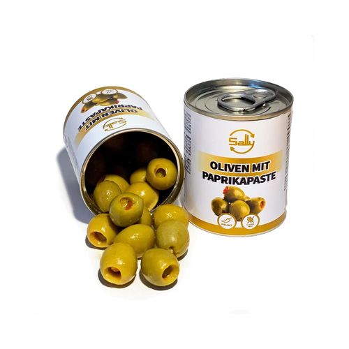 Oliven mit Paprikapaste