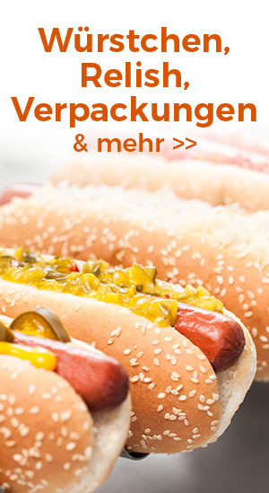 Würstchen, Relish, Soßen und mehr