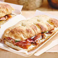 Schiacciata Romana, geschnitten