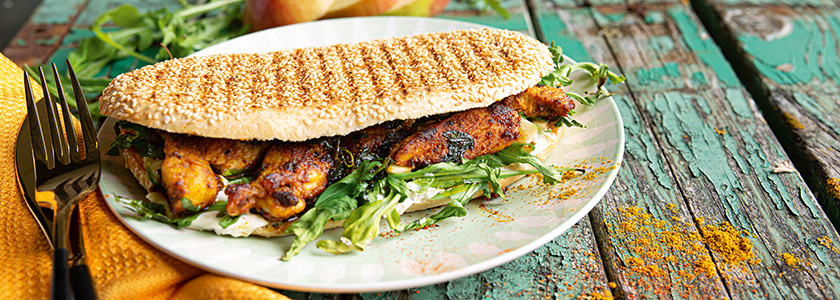 Panini indisch mit Tandoori Chicken