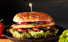 OMG Burger mit Grillgemüse & Hähnchensteaks