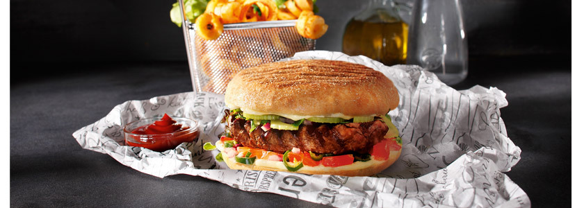 Gourmet-Burger mit Rinderfilet