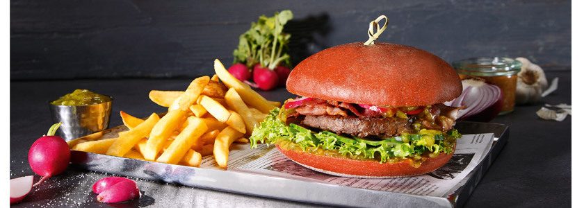 Red Love Burger mit Baconpatty