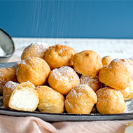 Mini-Sahnewindbeutel, auftauen & servieren