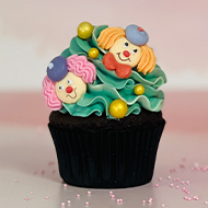 Zucker-Dekor "Clownköpfe"