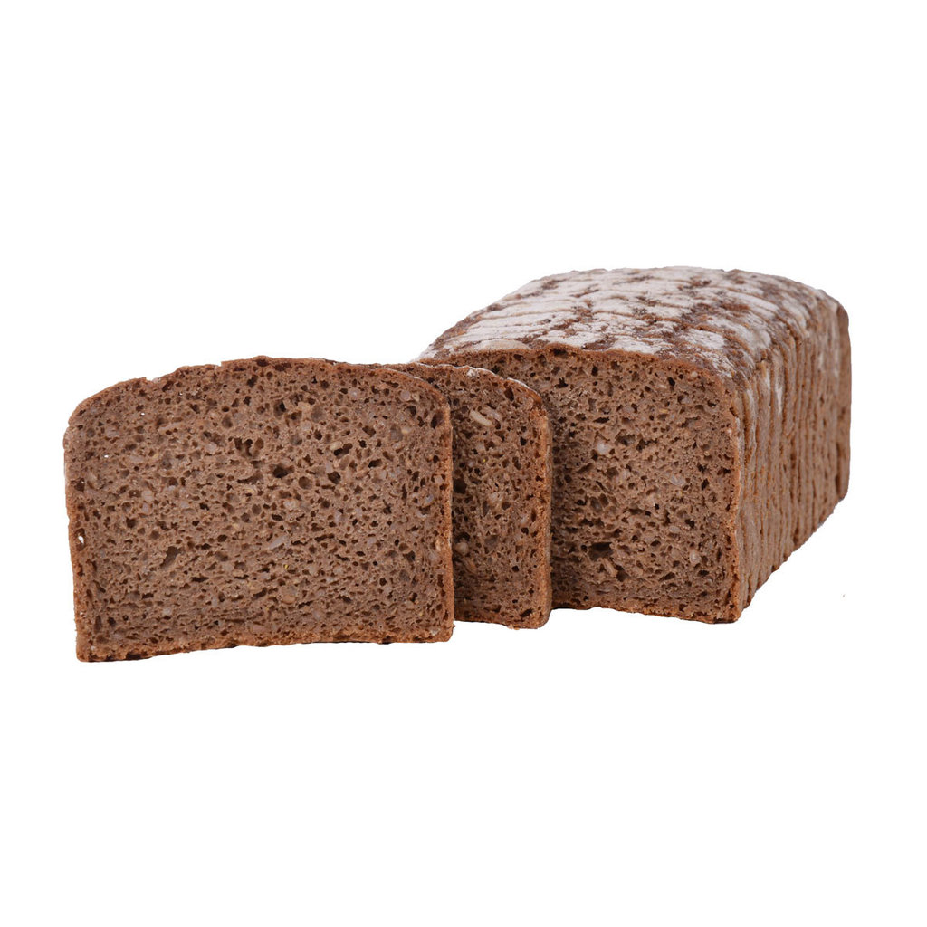 Schwarzbrot, geschnitten