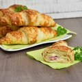 Schinken-Käse-Croissant, gewürfelte Füllung