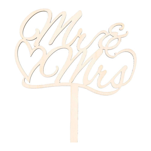 Cake-Topper "Mr & Mrs", Holz