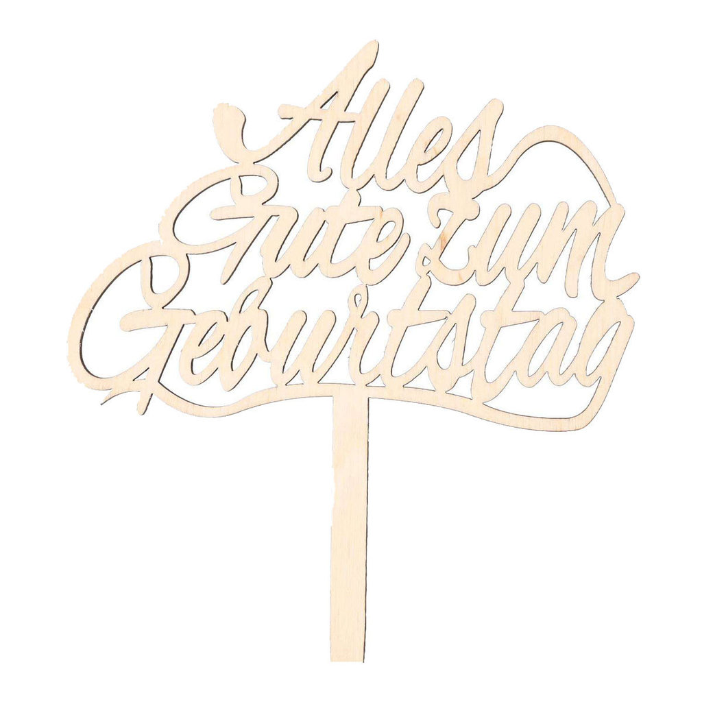 Cake-Topper "Alles Gute zum Geburtstag", Holz