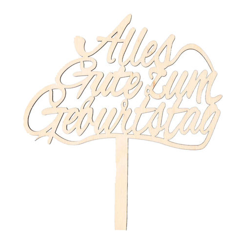 Cake-Topper "Alles Gute zum Geburtstag", Holz