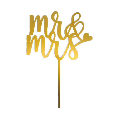 Cake-Topper "Mr&Mrs" Gold, Acryl