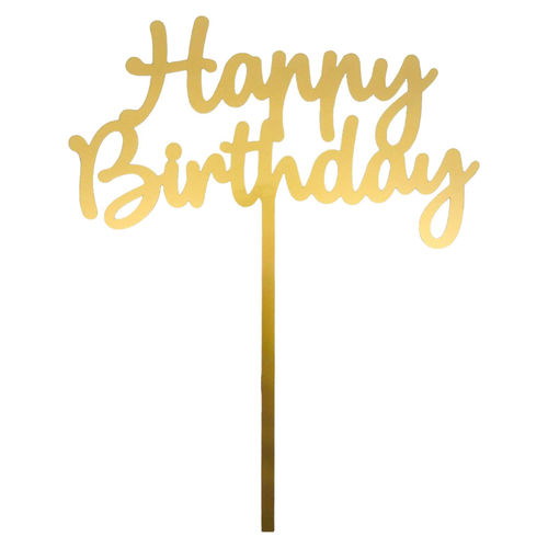 Cake-Topper "Happy Birthday" Größe 1 ,Gold
