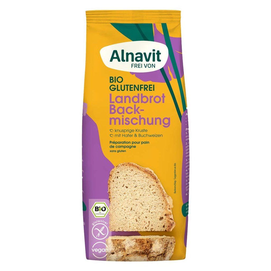 Alnavit Bio Landbrot Backmischung, glutenfrei