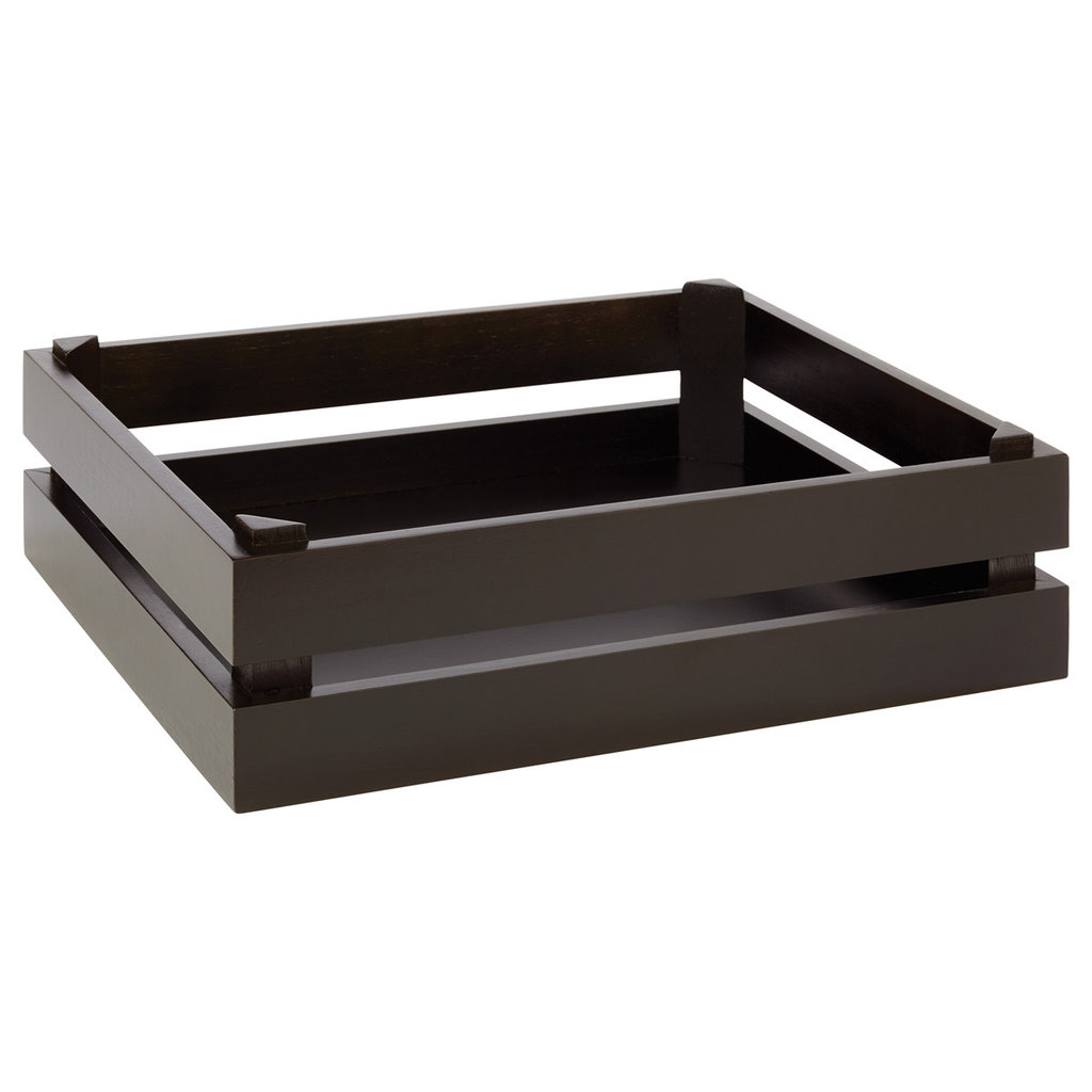 Holzkiste, 35 x 29 x 10,5 cm (zu GN 1/2), schwarz
