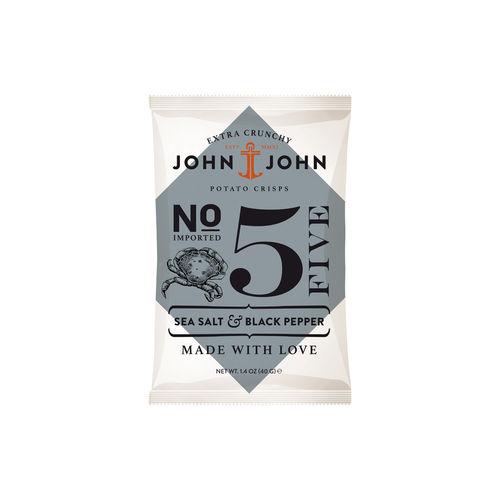 John & John Crisps Sea Salt & Black Pepper, 40 g