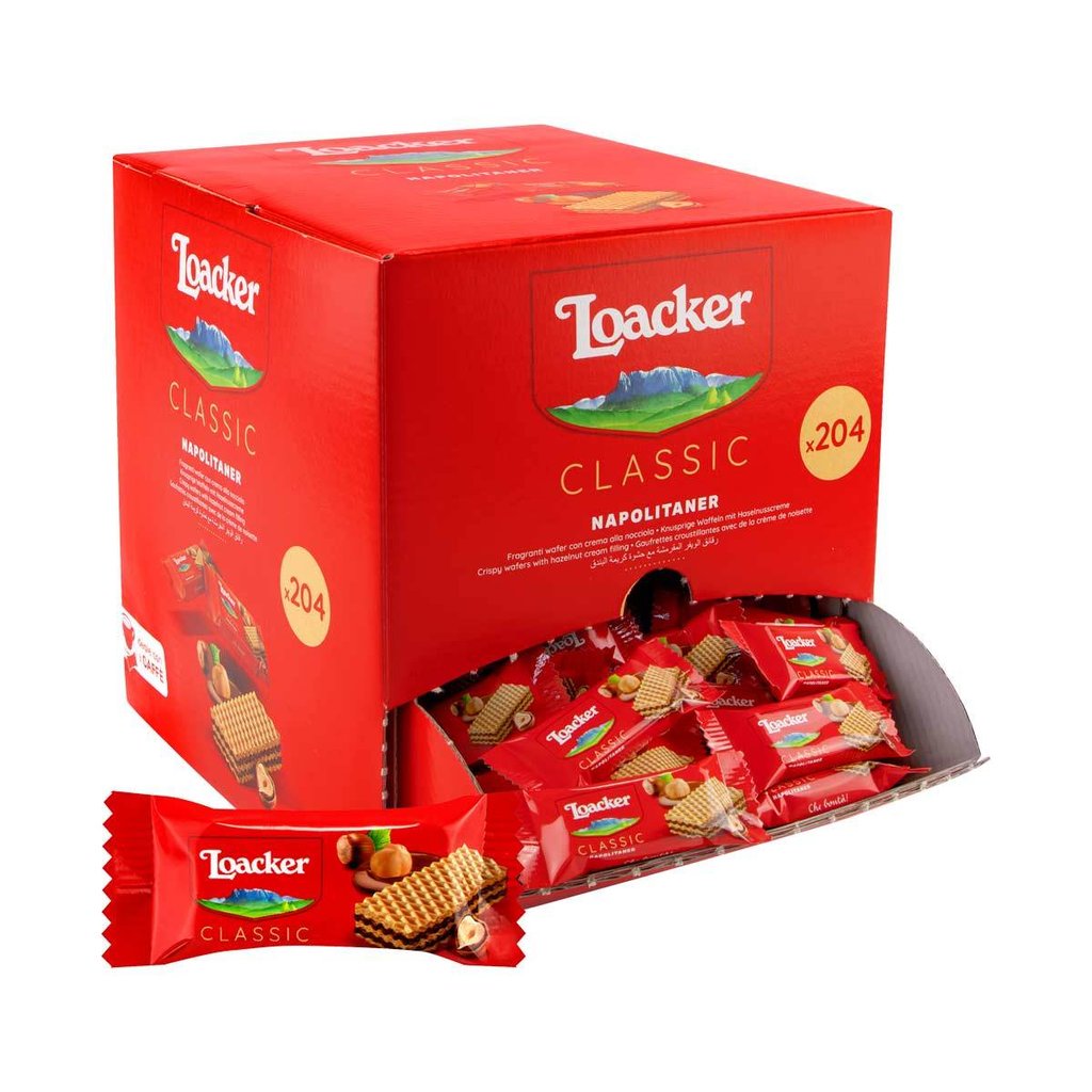 Loacker Mini Waffle Dispenser Box Hazelnut Cream