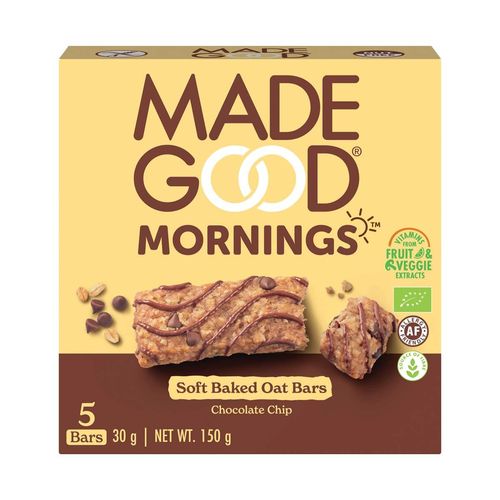 MadeGood Bio Mornings Soft Baked Oat Bar Choc.Chip