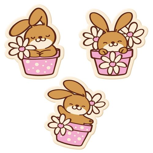 Schoko-Dekor "Osterhasen", 3-fach sortiert