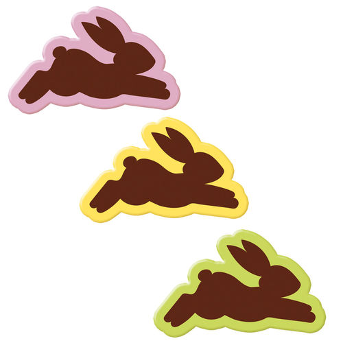 Schoko-Dekor "Springende Hasen", 3-fach sortiert