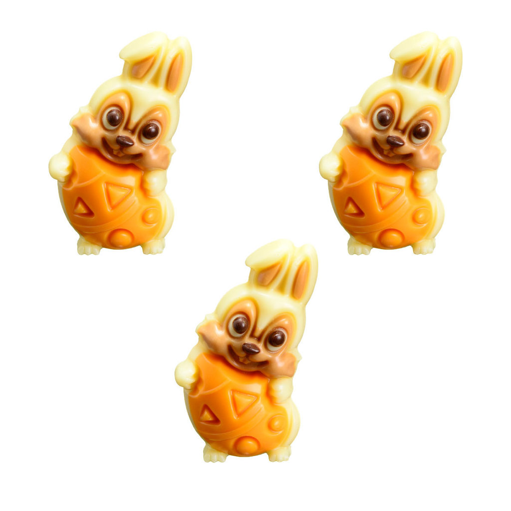 Schoko-Figur "Lustiger Osterhase", weiß