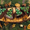Schoko-Dekor "Weihnachtssterne", gelbgold
