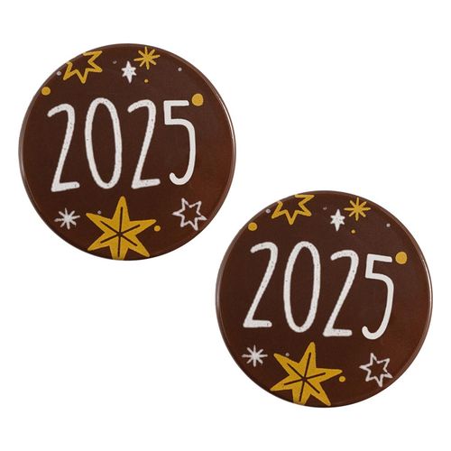 Aufleger "2025", dunkle Schokolade