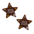Stern "2026", dunkle Schokolade