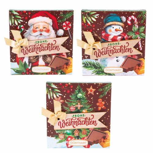 Pralinenpräsent "Weihnachten" mit Holzdekoration