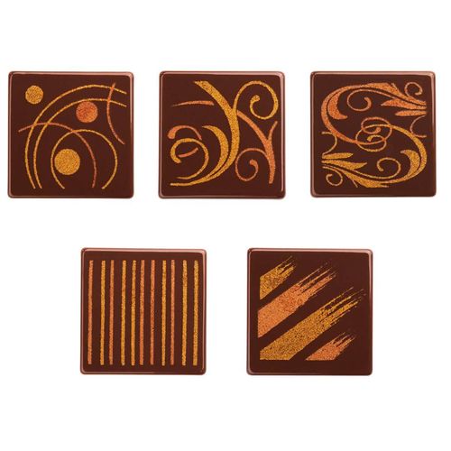 Schoko-Dekor "Quadrate", dunkle Schokolade