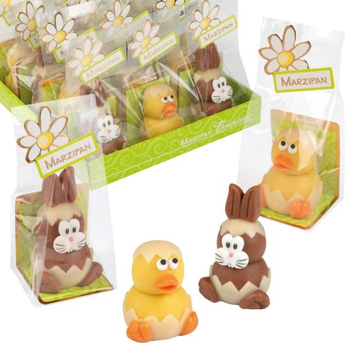 Marzipan-Hase & -Ente im Cellophanbeutel