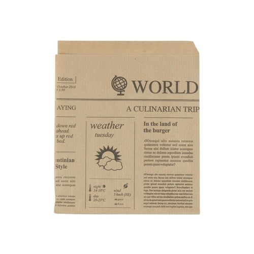 Papier-Burger-Taschen, 16 x 16 cm, Zeitungsoptik