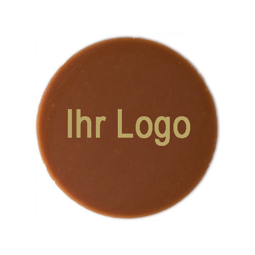 Schokoaufleger, Ø 3 cm, VM, Logo gold, 504 St.