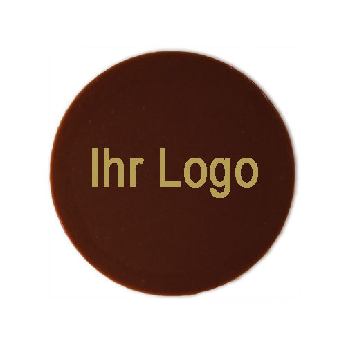 Schokoaufleger, Ø 3 cm, ZB, Logo gold, 2016 St.