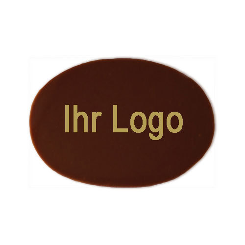 Schokoaufleger, oval, ZB, Logo gold, 1008 St.