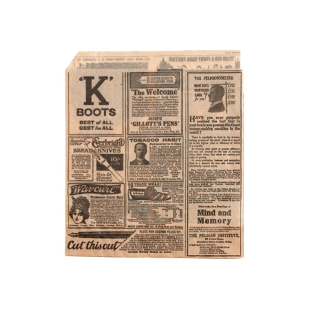 Zeitungstasche "Kraft Times", 13 x 14 cm