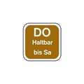 Tagesetiketten "DO Haltbar bis Sa"