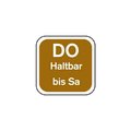 Tagesetiketten "DO Haltbar bis Sa"