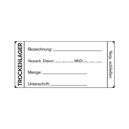 Etikett "Trockenlager"