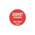 Etikett "zuerst verwenden"