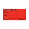 Etikett "Rückstellprobe", rot