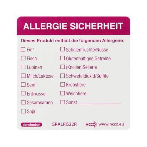 Etikett "Allergie-Sicherheits-Etikett"