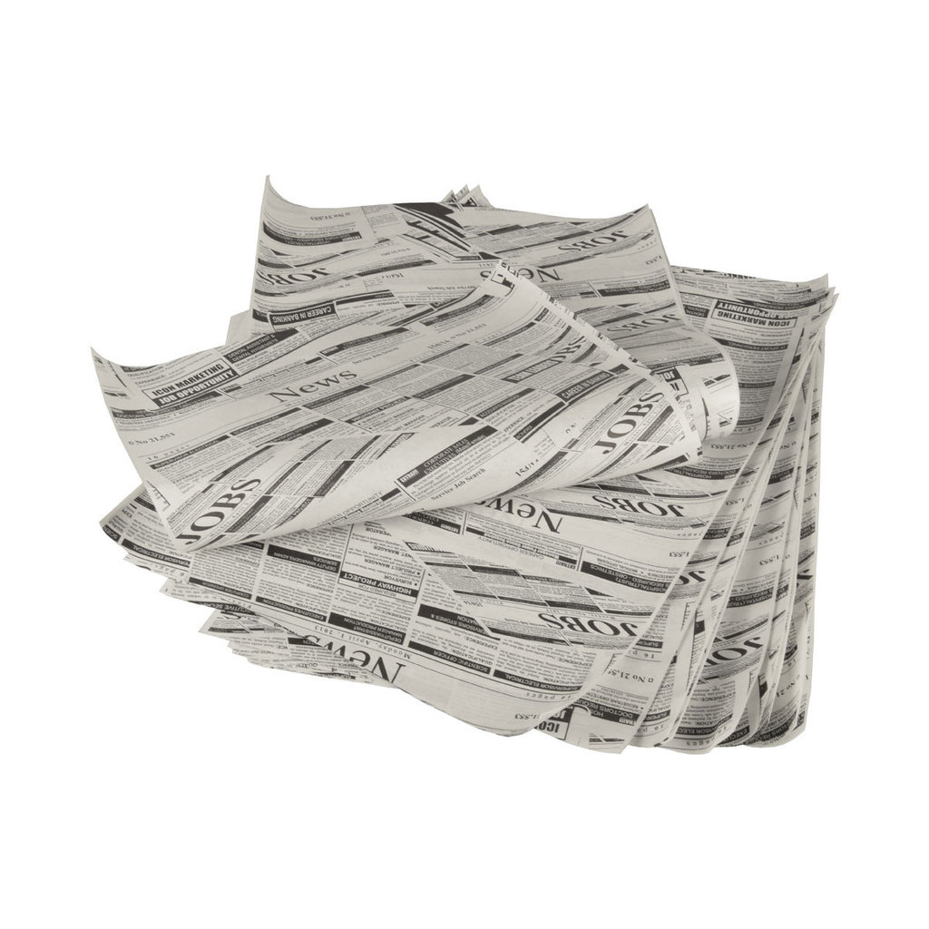 Einschlagpapiere "Newsprint", Cellulose, 35x25 cm