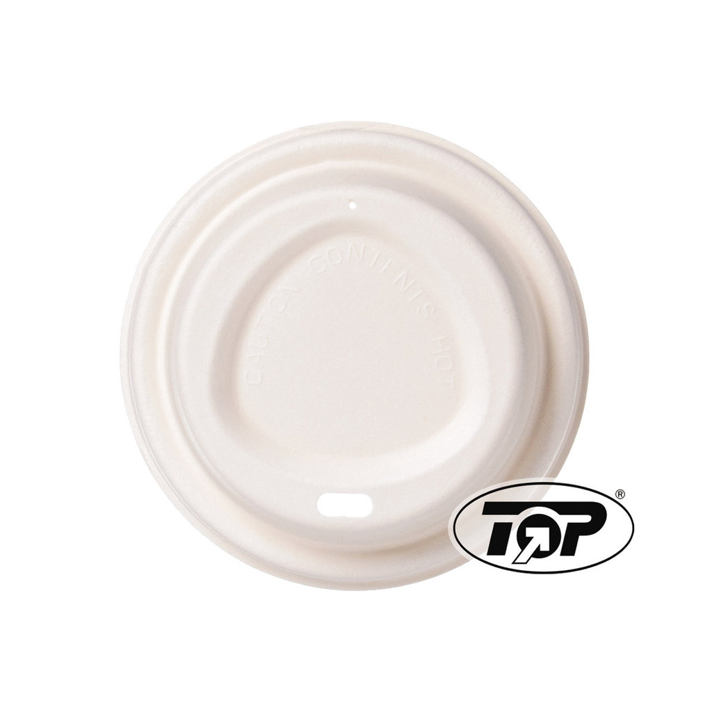 Deckel für Kaffeebecher, Ø 8 cm, Bagasse weiss