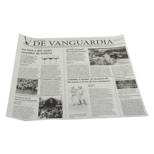 Zeitungspapier "Cocina de Vanguardia"