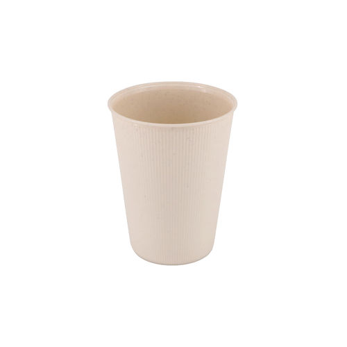 Mehrweg Riffelbecher 300 ml, creme-weiß