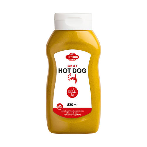 Süßer Hot Dog Senf "Dänische Art", 520 ml, vegan
